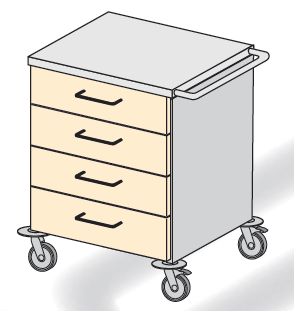 Wózki zabiegowe, organizacyjne i dokumentacyjne (szafki) TRIBO K 6003/01