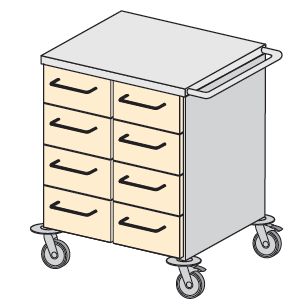 Wózki zabiegowe, organizacyjne i dokumentacyjne (szafki) TRIBO K 6004/01