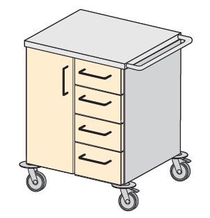 Wózki zabiegowe, organizacyjne i dokumentacyjne (szafki) TRIBO K 6006/01