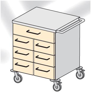 Wózki zabiegowe, organizacyjne i dokumentacyjne (szafki) TRIBO K 6008/01