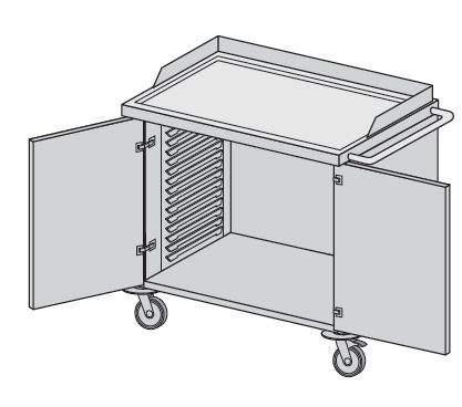 Wózki zabiegowe, organizacyjne i dokumentacyjne (szafki) TRIBO SK 200B