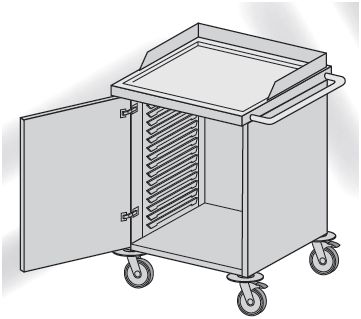 Wózki zabiegowe, organizacyjne i dokumentacyjne (szafki) TRIBO SK 300B