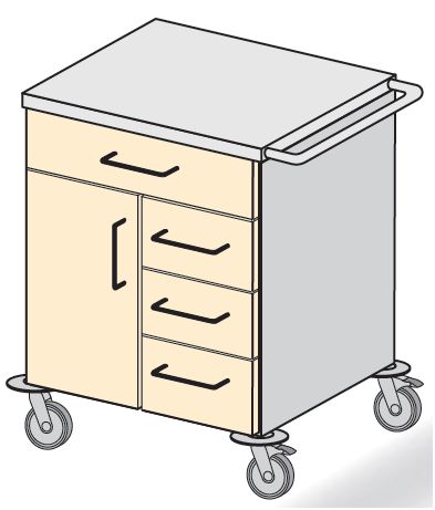 Wózki zabiegowe, organizacyjne i dokumentacyjne (szafki) TRIBO SK 6007/01