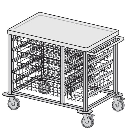 Wózki zabiegowe, organizacyjne i dokumentacyjne (szafki) TRIBO WR 922