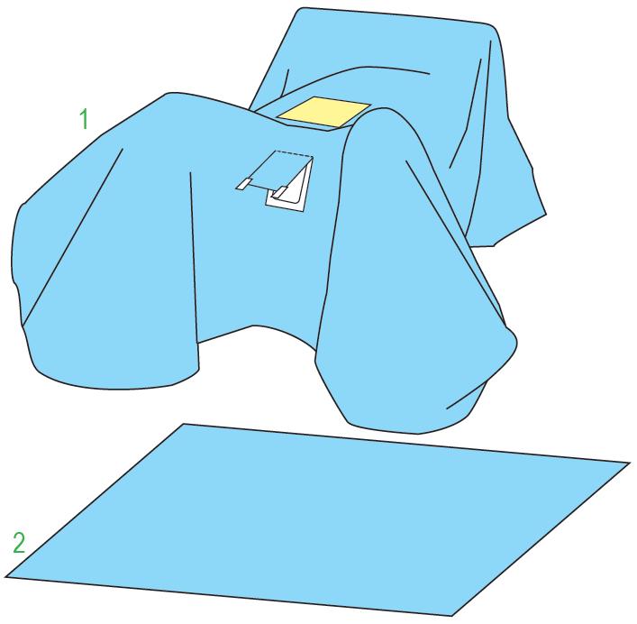 Zestawy do chirurgii ogólnej – obłożenia pola operacyjnego JKT/MOLNLYCKE Zestaw do zabiegów brzuszno-kroczowych I 380147