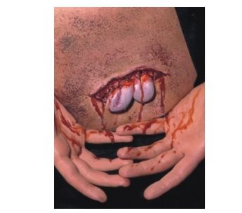 Zestawy do pozoracji ran Kryolan Rana latexowa - rozcięty brzuch