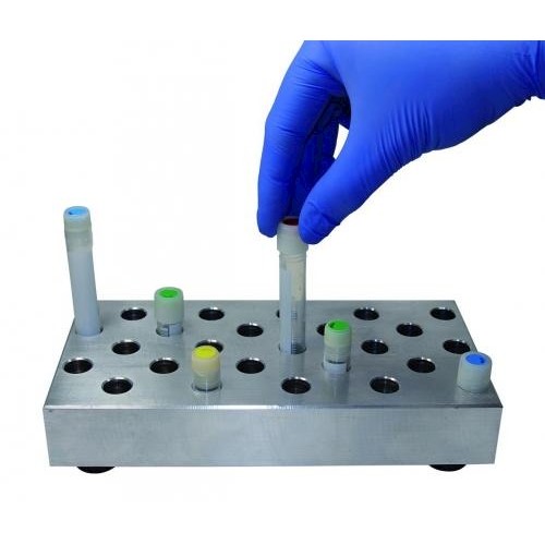 Akcesoria do urządzeń chłodniczych LLG Bloki aluminiowe exact do krioprobówek z obrzeżem