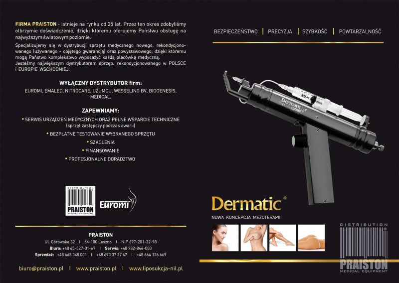 Aparaty do mezoterapii bezigłowej Euromi DERMATIC 1- Meso Gun