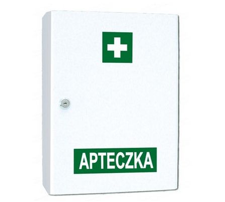 Apteczki do zakładów pracy Czarmed Apteczka zakładowa DIN 13157 w szafce metalowej