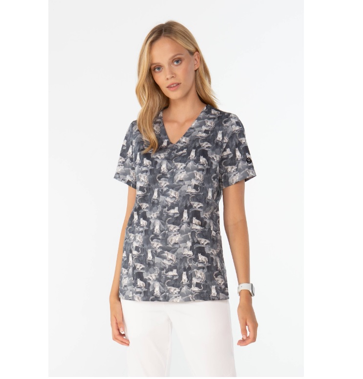 Bluzy, marynarki, żakiety medyczne Louis Lanier SNOW LEOPARD