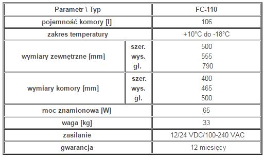 Boksy termostatyczne aktywne Waeco FC-110