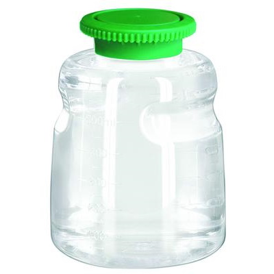 Butle, kanistry i butelki laboratoryjne VWR PC/PS/PETG na media z zakrętkami