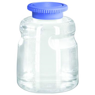 Butle, kanistry i butelki laboratoryjne VWR PC/PS/PETG na media z zakrętkami