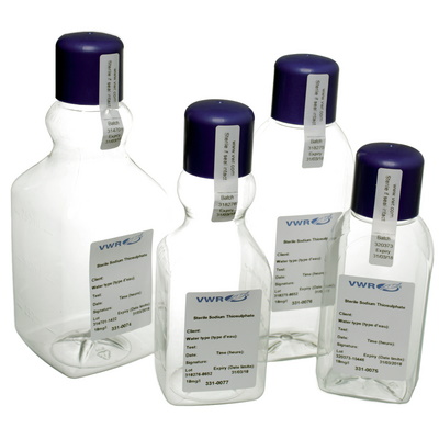 Butle, kanistry i butelki laboratoryjne VWR PET do próbek wody kwadratowe sterylne