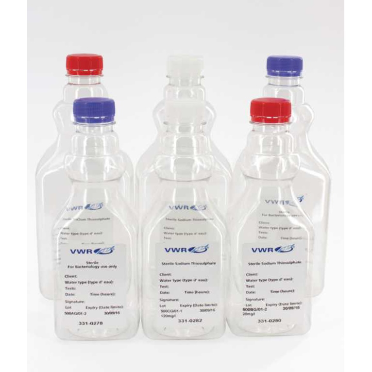 Butle, kanistry i butelki laboratoryjne VWR PET do próbek wody sterylne