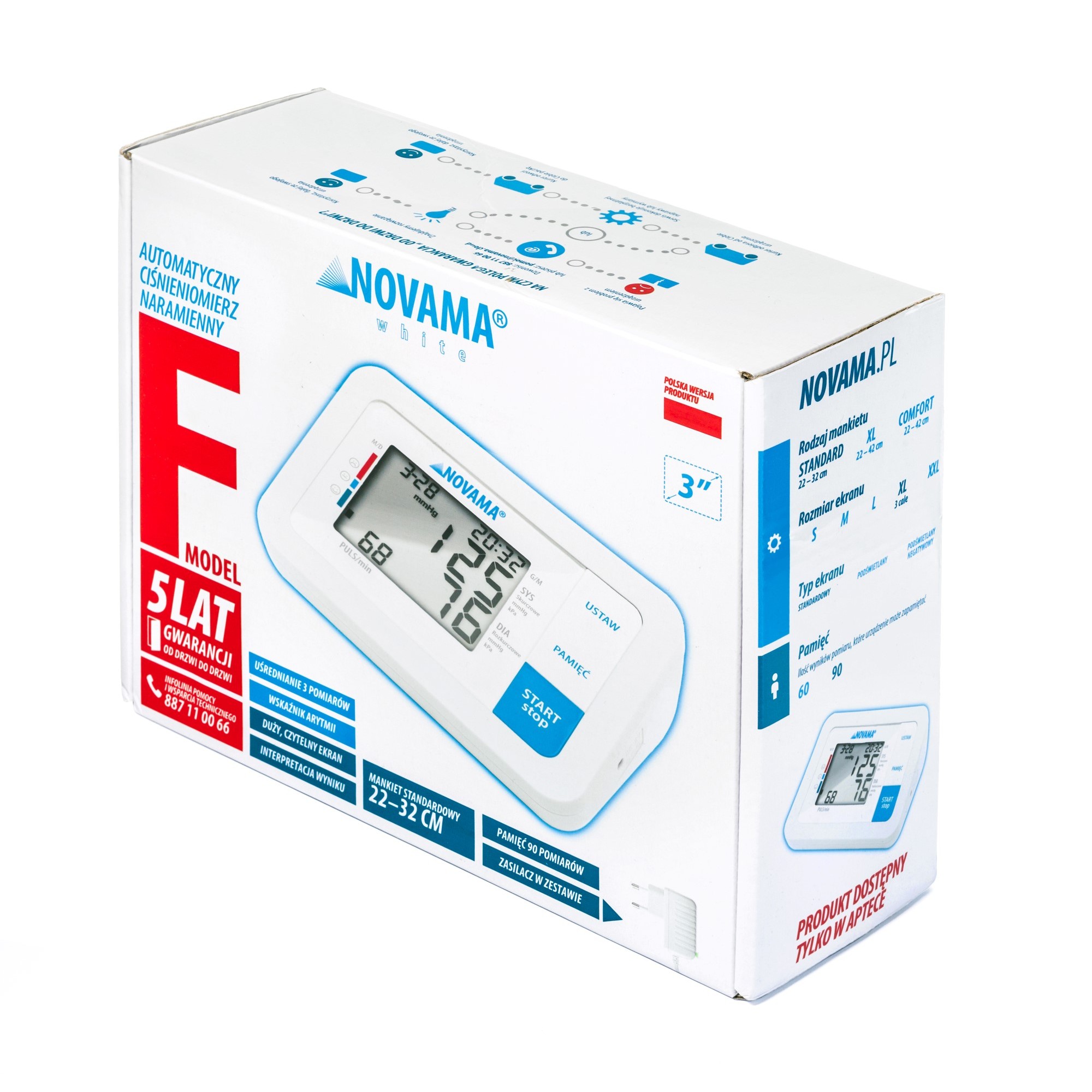 Ciśnieniomierze elektroniczne NOVAMA WHITE F