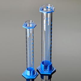 Cylindry miarowe szklane Glassco ze skalą stopka plastikowa