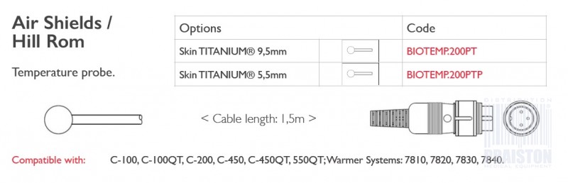 Czujniki temperatury do kardiomonitorów Biogenesis Do Air Shields – Hill Rom