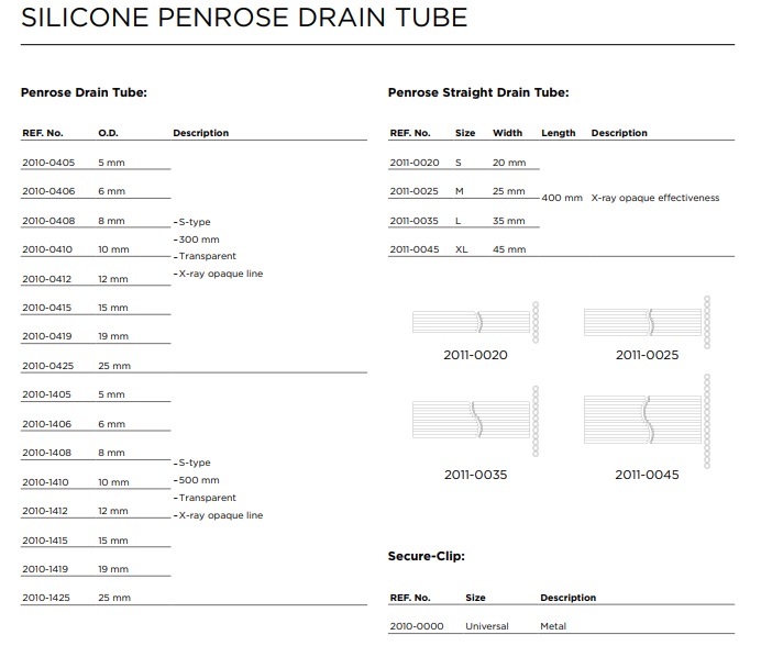 Dreny do drenażu specjalistycznego Fortune Medical Instrument 2010-0405