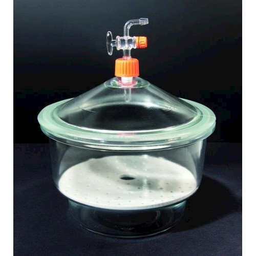 Eksykatory laboratoryjne LLG szkło sodowo-wapniowe z wkładem porcelanowym i zaworem