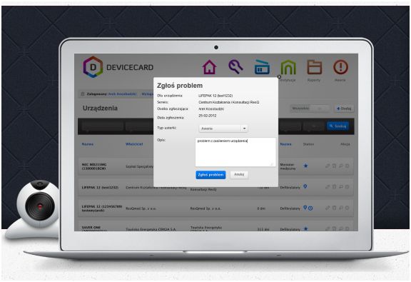 Elektroniczny paszport techniczny sprzętu medycznego CKK ResQ Devicecard