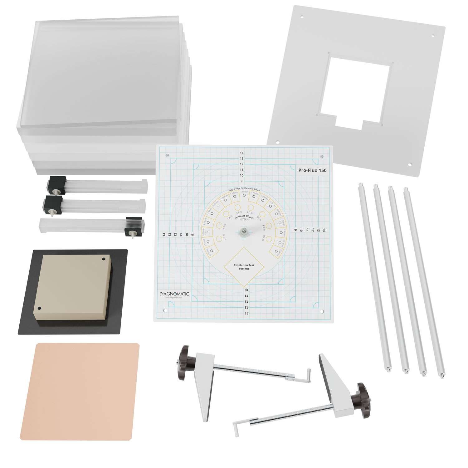Fantomy do testowania radiografii, angiografii i fluoroskopii Diagnomatic Pro-RTG Digital R/F