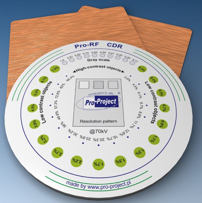 Fantomy do testowania radiografii, angiografii i fluoroskopii Pro-Project Pro-RTG CDR