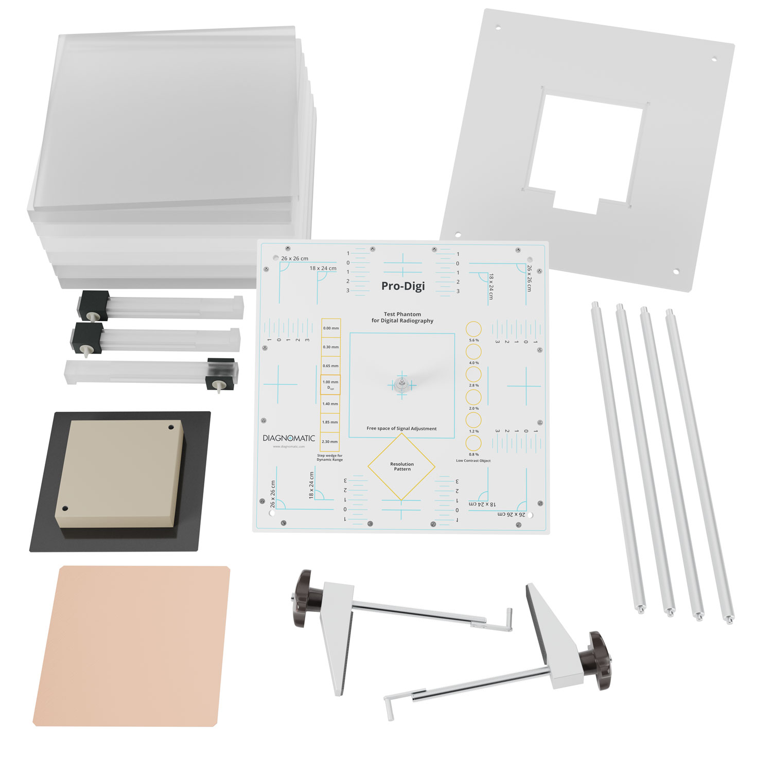 Fantomy do testowania radiografii, angiografii i fluoroskopii Pro-Project Pro-RTG Digital AEC