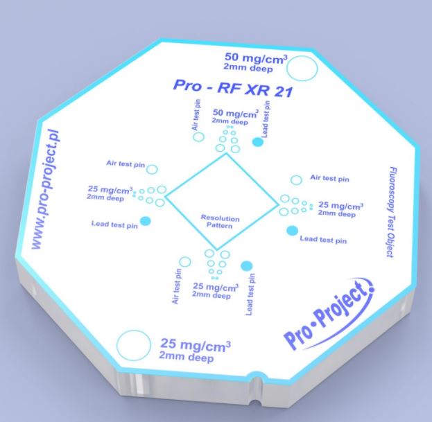 Fantomy do testowania radiografii, angiografii i fluoroskopii Pro-Project Pro-RTG XR21