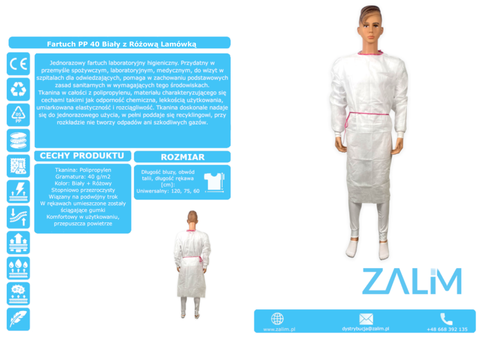 Fartuchy chirurgiczne jednorazowe B/D PP 40