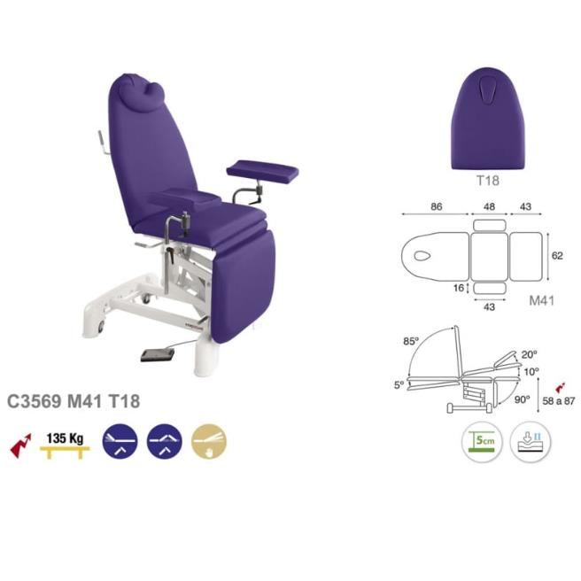 Fotele do pobierania krwi (dla krwiodawców) ECOPOSTURAL C3569