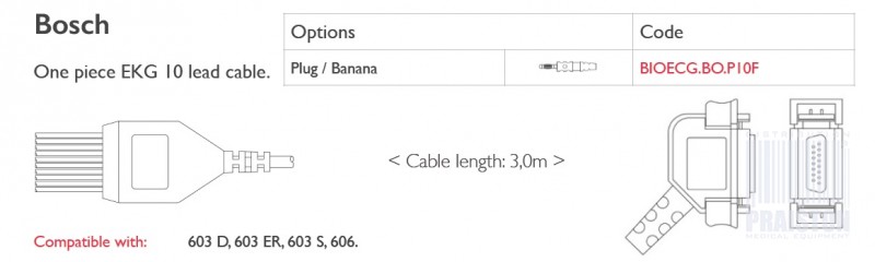 Kable do aparatów EKG Biogenesis Do Bosch 603 D, 603 ER, 603 S, 606