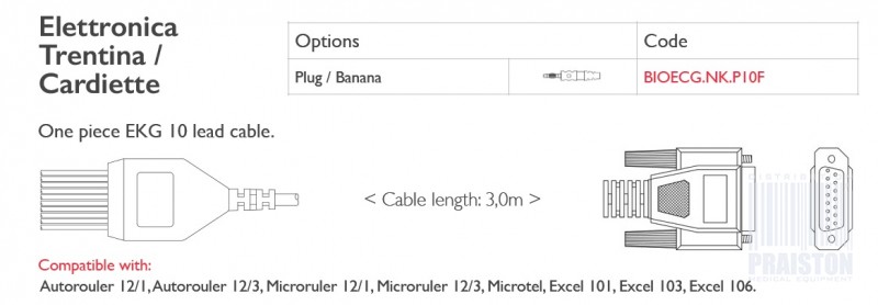 Kable do aparatów EKG Biogenesis Do Elettronica Trentina-Cardiette