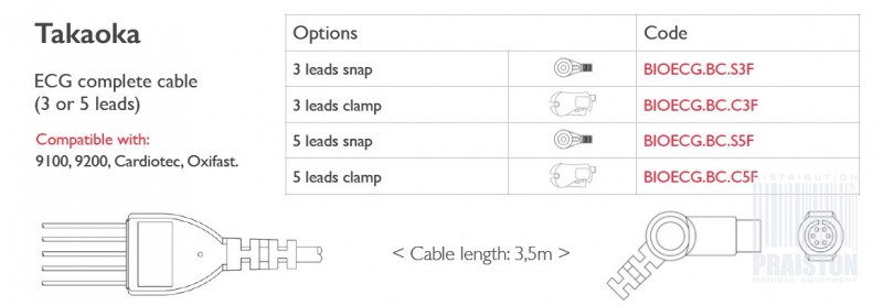 Kable do aparatów EKG Biogenesis Do Takaoka