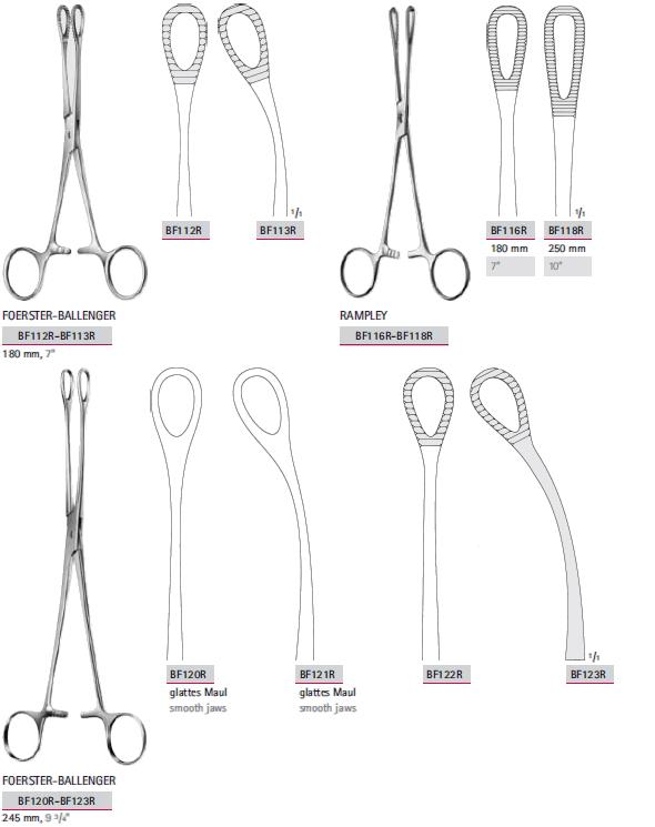 Kleszcze chirurgiczne i zabiegowe B.Braun Kleszcze wykończeniowe, do trzymania gabki, do organów i tkanek