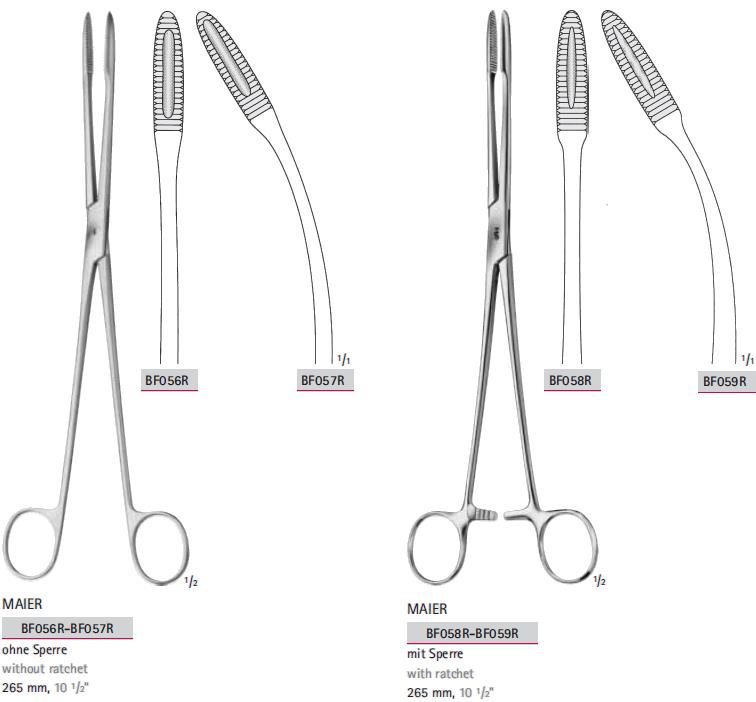 Kleszcze chirurgiczne i zabiegowe B.Braun Kleszcze wykończeniowe i do trzymania gąbki