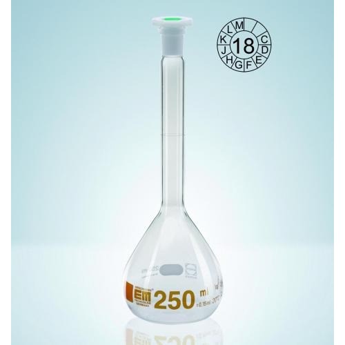 Kolby szklane HIRSCHMANN pomiarowe DURAN klasa A brązowa podz. z korkiem z PE