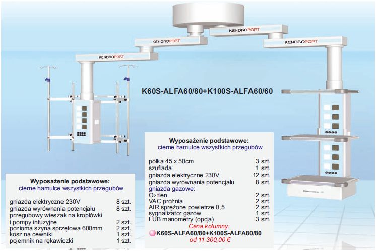 Kolumny pomocnicze B/D K100S-ALFA60/60+K60S-ALFA60/80