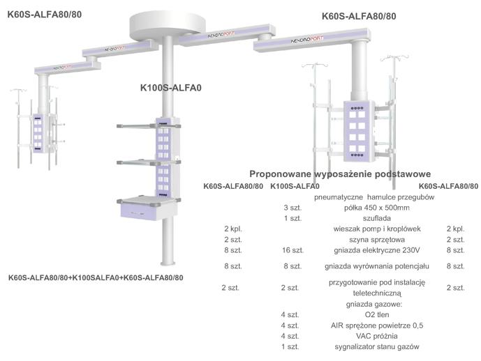 Kolumny pomocnicze B/D K60S-ALFA80/80+K100SALFA0+K60S-ALFA80/80