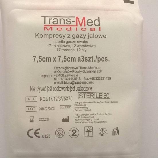 Kompresy z gazy Trans-Med Medical Kompresy gazowe jałowe