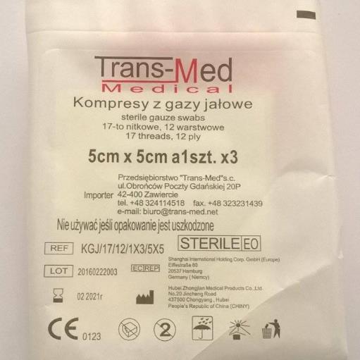 Kompresy z gazy Trans-Med Medical Kompresy gazowe jałowe