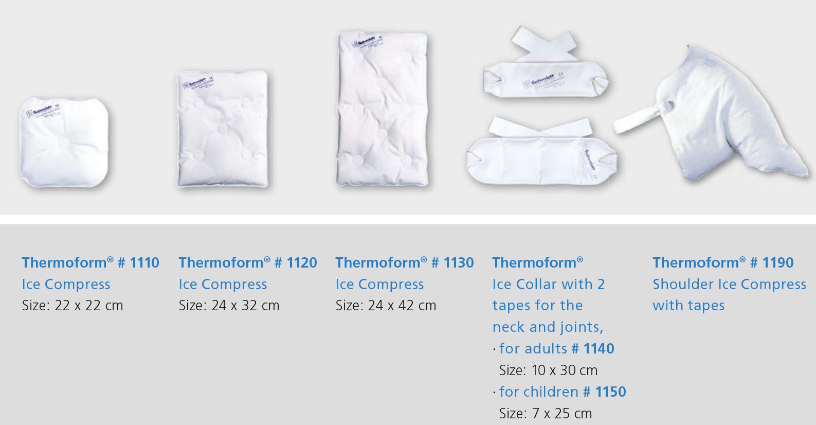 Kompresy żelowe Schmidt Thermoform 1110. 1120, 1130, 1140, 1150, 1190