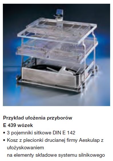 Kosze wsadowe i wózki do myjni medycznych Miele E 439