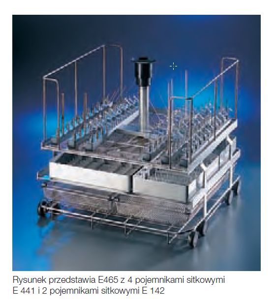 Kosze wsadowe i wózki do myjni medycznych Miele E 465