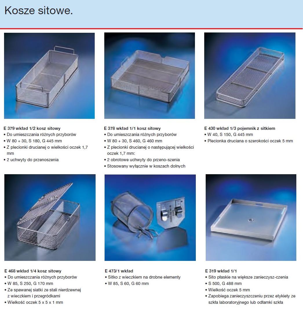 Kosze wsadowe i wózki do myjni medycznych Miele G 7882, G 7892, G 7835 CD, G 7836 CD