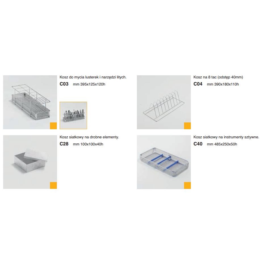 Kosze wsadowe i wózki do myjni medycznych Steelco Akcesoria Steelco