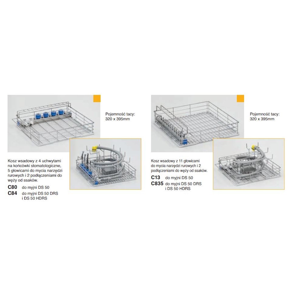 Kosze wsadowe i wózki do myjni medycznych Steelco DS 50, DS 50 DRS