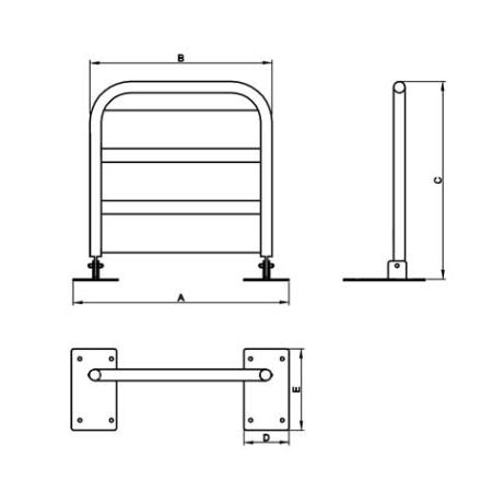 Krzesła i taborety prysznicowo - sanitarne Corrado KPU-2 INOX PVC