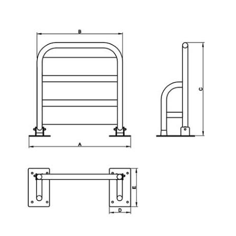 Krzesła i taborety prysznicowo - sanitarne Corrado KPU INOX