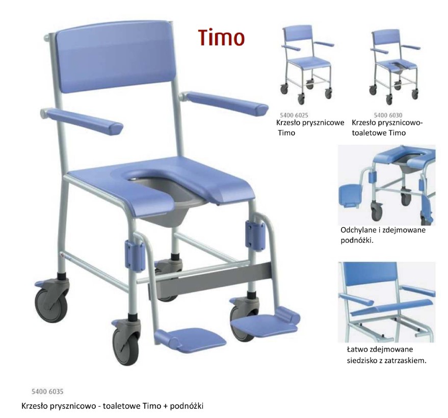Krzesła i taborety prysznicowo - sanitarne Lopital Timo
